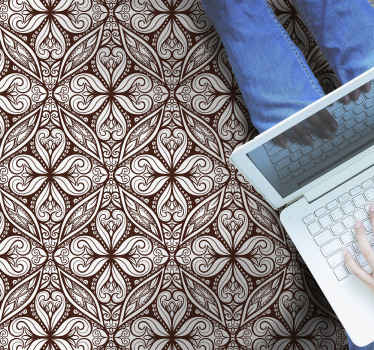 brown floral pattern vintage rug - TenStickers