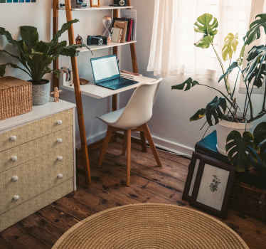 Vinyl vloerkleed ronde jute - TenStickers