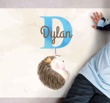 Alfombra vinílica bebé Erizo de animales lindos - TenVinilo