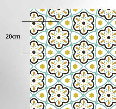 Vinyl Läufer Küche Fliesenoptik floral Muster - TenStickers