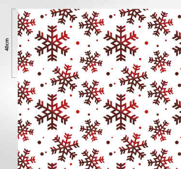 Tapis vinyle noël flocons de neige rouges - TenStickers