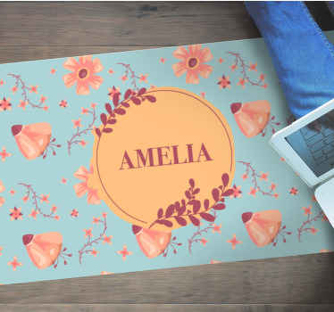 Floral Arrangement custom vinyl rug - TenStickers