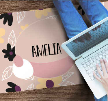 πολύχρωμα μοντέρνα λουλούδια εξατομικευμένο χαλάκι - TenStickers