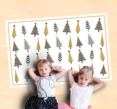 Tapis vinyle noël motif d'arbre fantaisiste - TenStickers