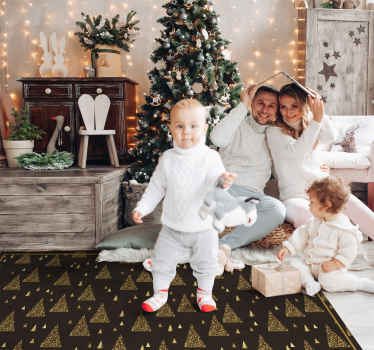 Tapis vinyle noël motifs triangulaires festifs - TenStickers