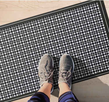 Checked grey pattern bedroom vinyl carpet - TenStickers