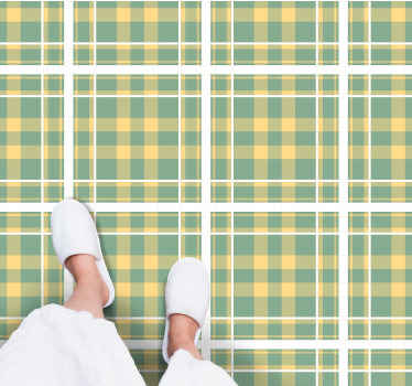 Tapis vinyle rayures à motif carreaux - TenStickers