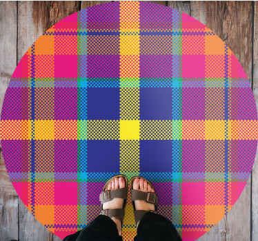 Colorful Plaid Pattern geometric vinyl rug - TenStickers