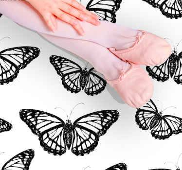 Alfombra vinílica juvenil emblema de mariposa - TenVinilo