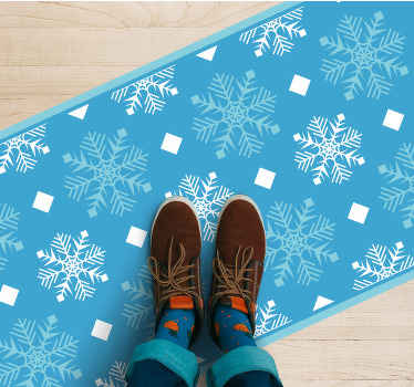 Tapis vinyle noël concept de flocon de neige - TenStickers
