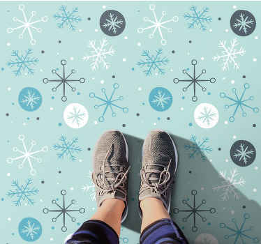 Tapis vinyle noël motif de flocon de neige froid - TenStickers