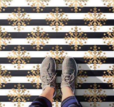 Tapis vinyle noël motif élégant de flocon de neige - TenStickers