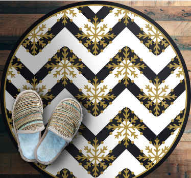 Tapis vinyle noël motif de flocon de neige à chevrons - TenStickers