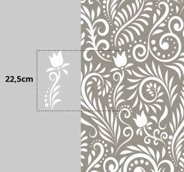 Vinyl läufer küche Ruskin graues blatt - TenStickers