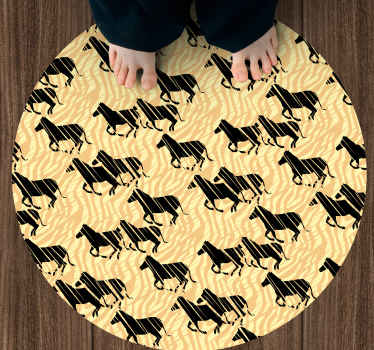 Stylish Horse Pattern animal print vinyl rug - TenStickers