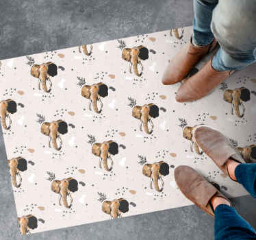 ELEPHANT PATTERN PLAY animal print vinyl rug - TenStickers