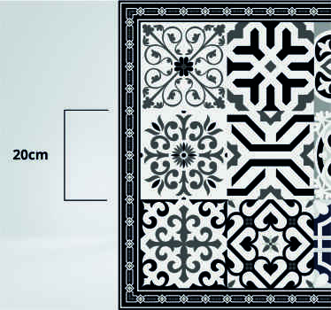 Black cement tails tile carpet - TenStickers