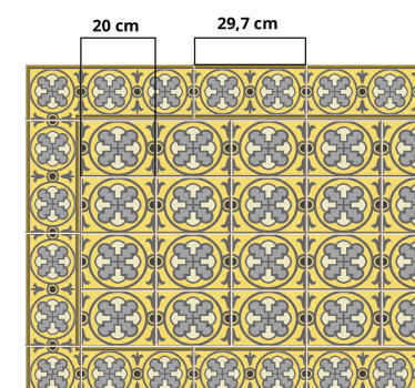 Vinyl läufer küche grautöne und gelb - TenStickers