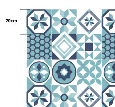 Alfombras de vinilo de azulejos Adornos azul oscuro - TenVinilo