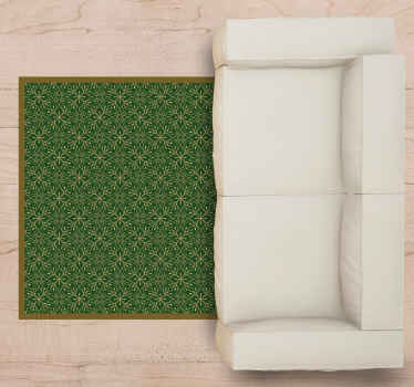 Elegant green and gold pattern vintage rug - TenStickers