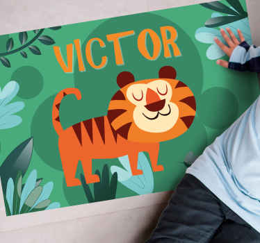 Redecore o quarto dos seus filhos com o nosso tigre bonito para menino com o nome do tapete de jogo do bebê e dê a seus filhos um produtocolorido! Entrega ao domicílio!