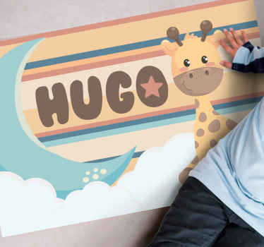 Alfombra vinílica personalizable diseño de jirafa - TenVinilo