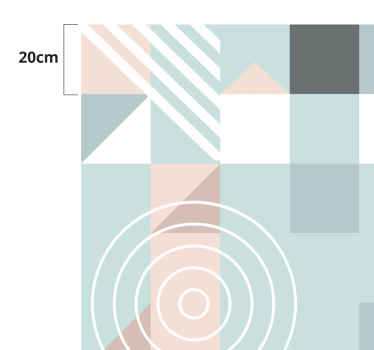 Nordic geometric pastel tones vinyl rug - TenStickers