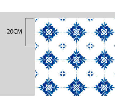 Alfombra vinilo baño azules azul y blanco - TenVinilo