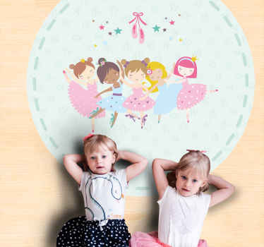 Baletne zvezde barvita ilustracija krožna preproga - TenStickers