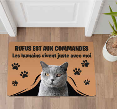 Tapis vinyle entrée personnalisé photo et nom animal - TenStickers