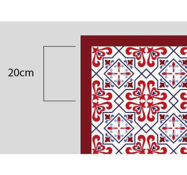 Alfombra vinílica cocina motivo floral rojo - TenVinilo