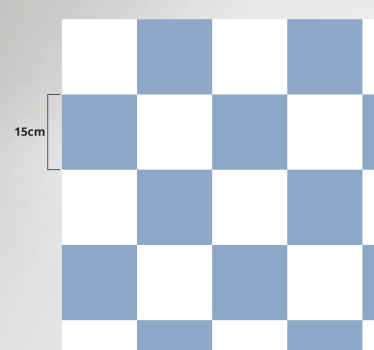 Alfombra vinílica dormitorio tonos  azul y blanco - TenVinilo