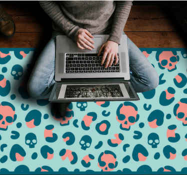 Skull Pattern Play animal print vinyl rug - TenStickers