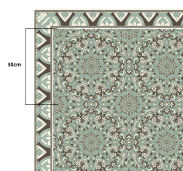 Vinyl Teppich Esszimmer Blumenfliesenmuster - TenStickers