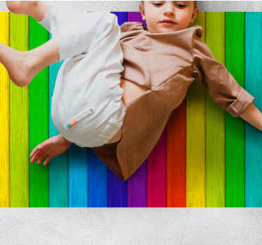 Vinil podovi efekt drva izgled s duginim prugama - TenStickers