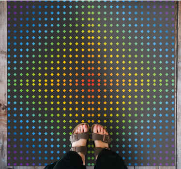 Alfombra vinílica juvenil diseño de diamante arcoíris - TenVinilo