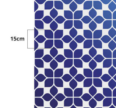 blue flowers mosaic vinyl rug - TenStickers