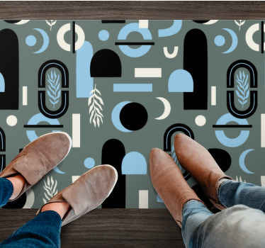 几何与抽象形状的卧室地毯 - TenStickers