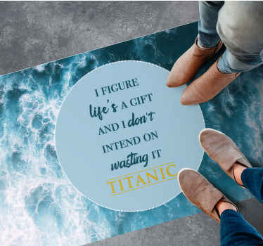 Alfombra vinílica frase la vida es un regalo - TenVinilo