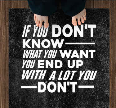 Alfombra vinílica frase sabes lo que tu - TenVinilo