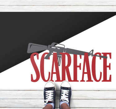 Alfombras vinílicas modernas Imagen de película scarface con text - TenVinilo