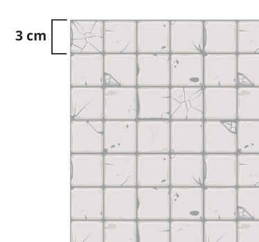 light grey aged tiles tile vinyl rug - TenStickers