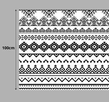 Ethnic black and white print geometric rugs - TenStickers