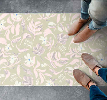 αλεσμένα φύλλα σχήματα λουλουδάτο χαλί - TenStickers