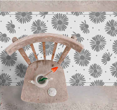 Stilfuldt blomstermønster natur vinyl tæppe - TenStickers