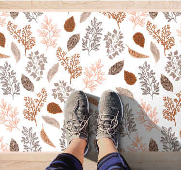 χρυσά λεπτά κλαδιά boho μοτίβο floral χαλί - TenStickers