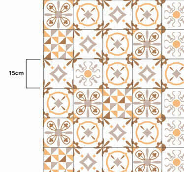 Tapis lino cuisine carreaux bruns - TenStickers