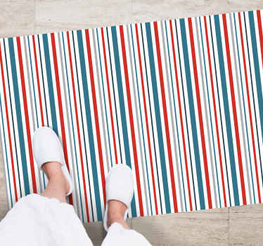 Obdĺžnikový koberec v námorníckom retro pruhovanom prevedení - Tenstickers