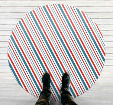 Alfombra vinílica rayas azul y rojo - TenVinilo