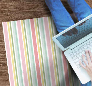Light multicolor striped  square vinyl rug - TenStickers